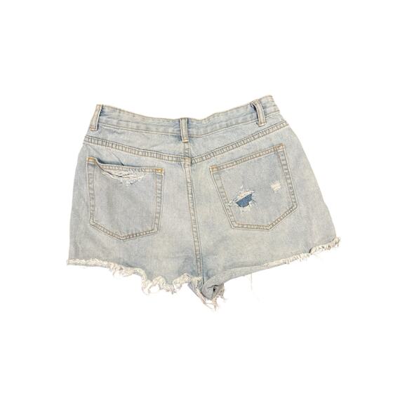 SHEIN Women’s Distressed High Rise Denim Shorts Size M US 6 Cutoff Jean Fray Hem - Picture 4 of 7